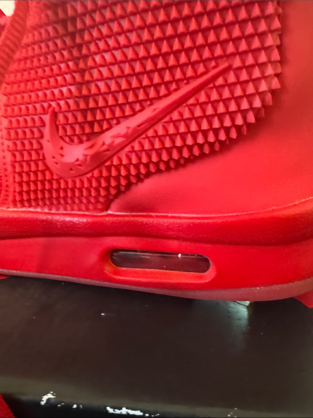 Nike Yeezy Red a October All-Red High-Top Sneakers - Picture 4 of 7